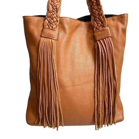 Rebecca minkoff wendy tote bag brown pebbled leather fringed bag Gorgeous!!!! - Picture 1 of 13
